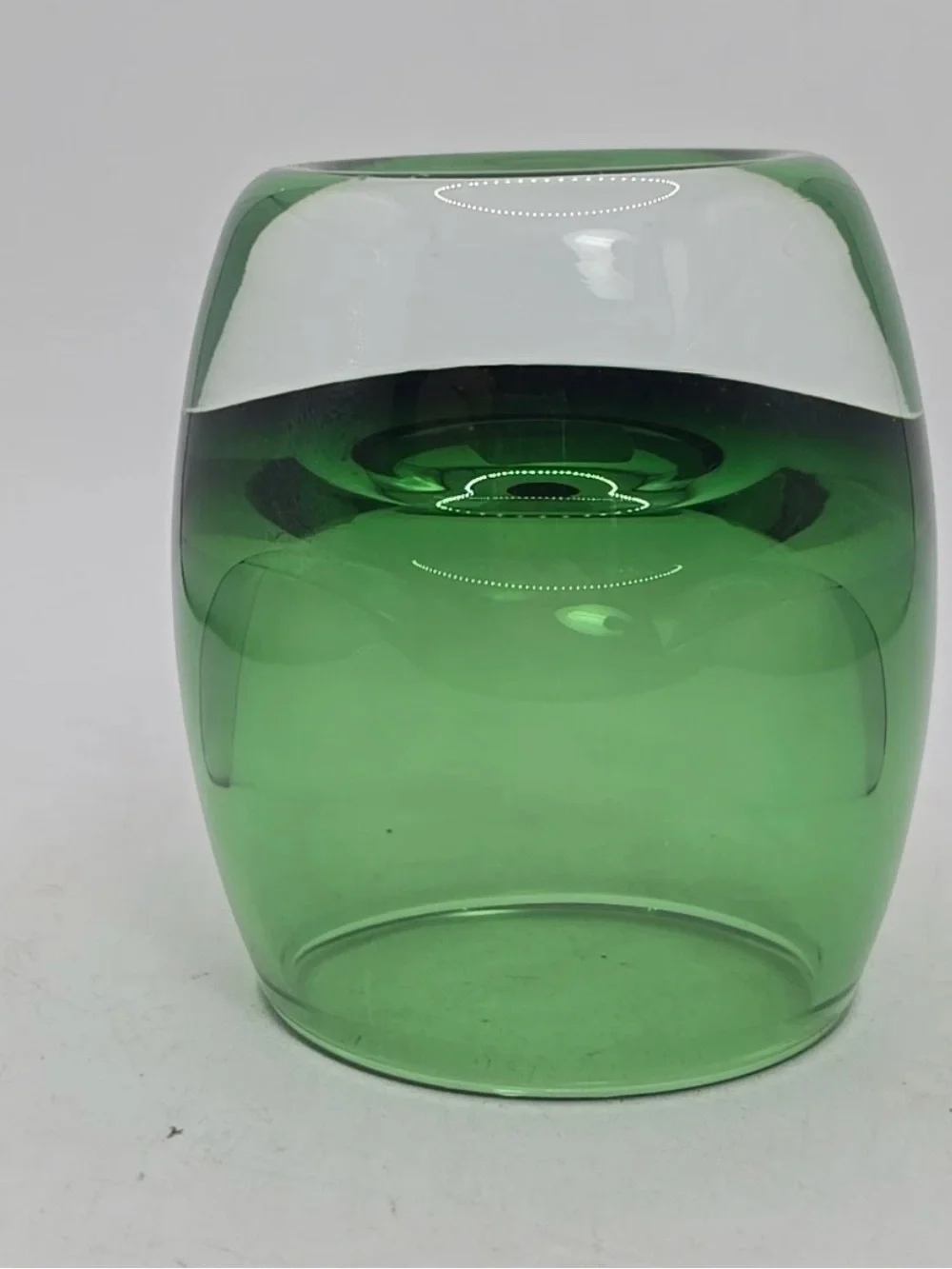 Crate & Barrel Emerald Green & Clear Glass Votive Tea Light Candle Holder